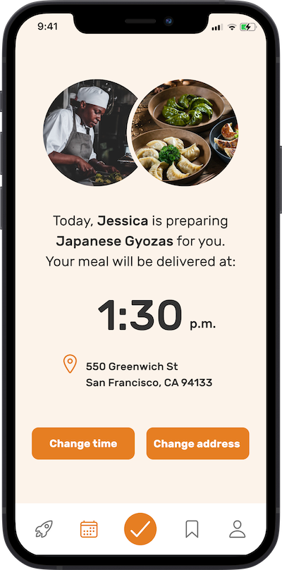 iPhone app
            delivery screen